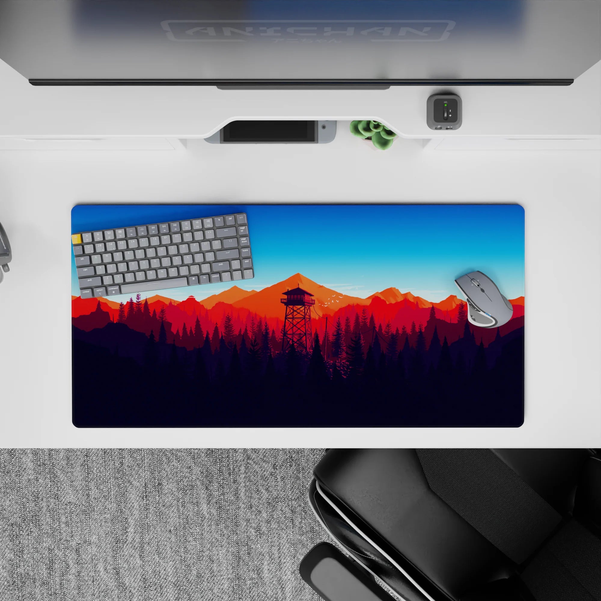 Vector Landscapes Deskmat | Mousepad | Deskpad - Twilight Peaks