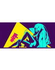 Anime girl desk pad 36x16 inches with neon pin-up pose, comic poster accents, and streetwear style.