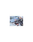 Classic anime girl mouse pad 14x10 inches with two heroines, flight gear, ship rig, and WWII planes.