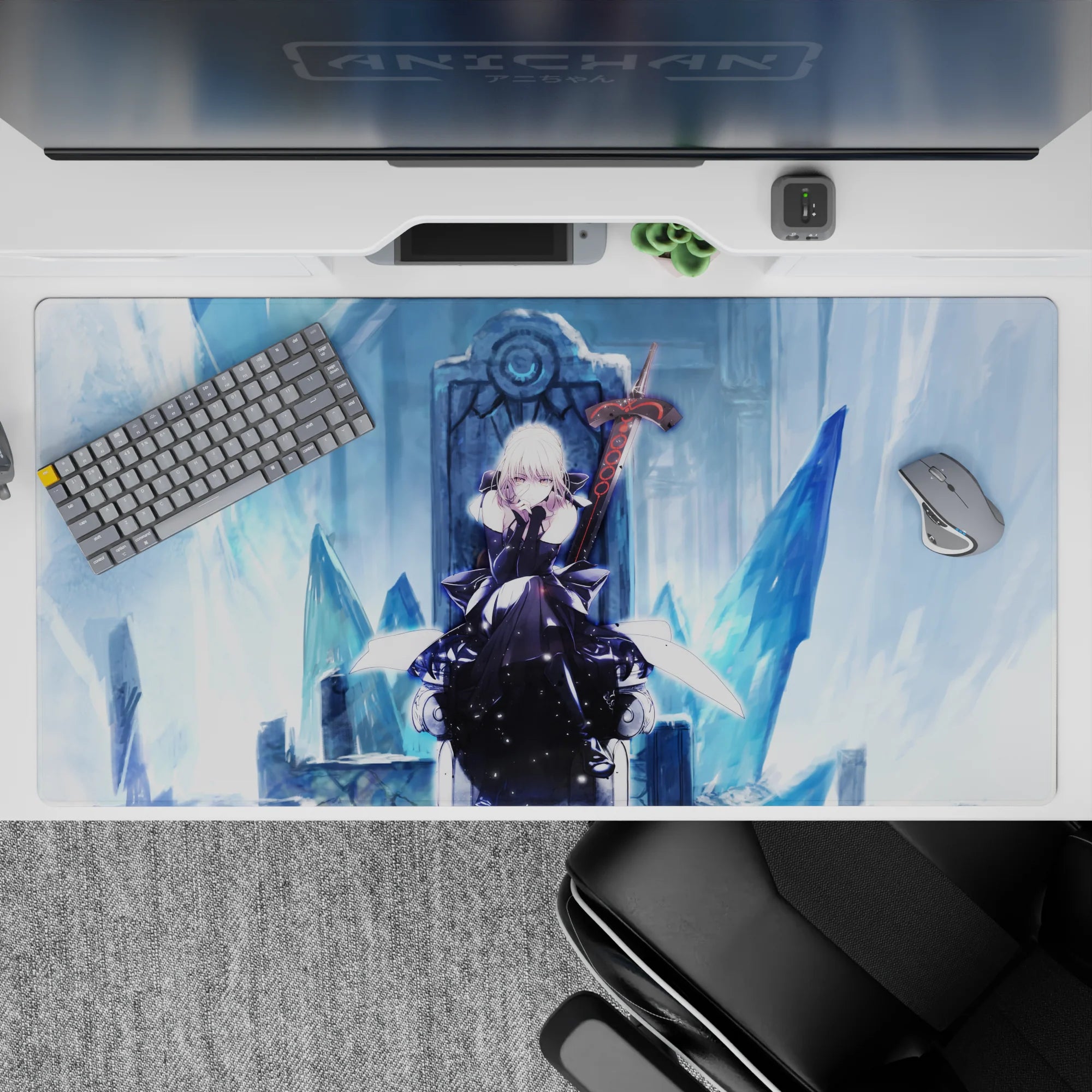 Fate Grand Order Deskmat | Mousepad | Deskpad - Saber Alter’s Frozen Throne - AniChan