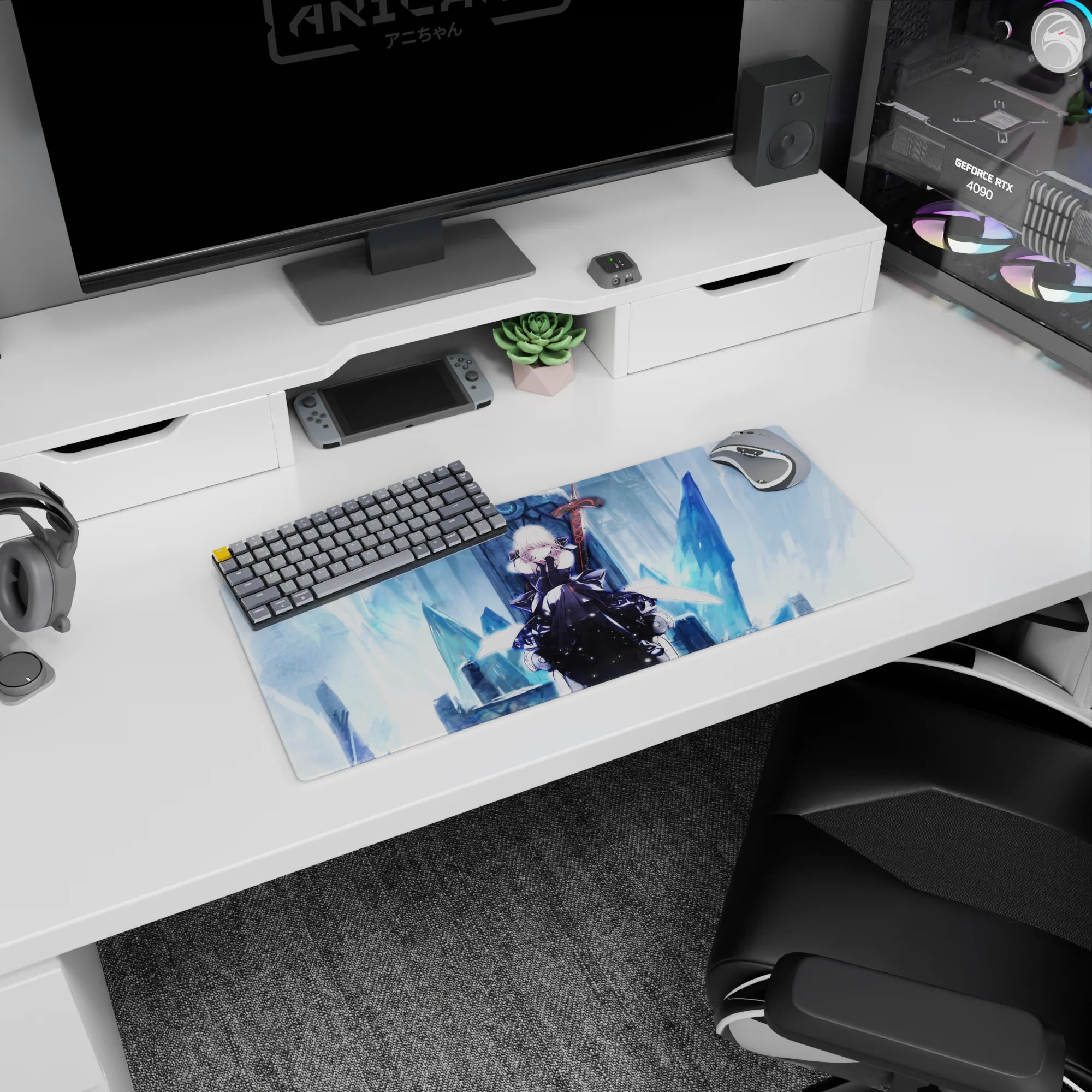 Fate Grand Order Deskmat | Mousepad | Deskpad - Saber Alter’s Frozen Throne - AniChan