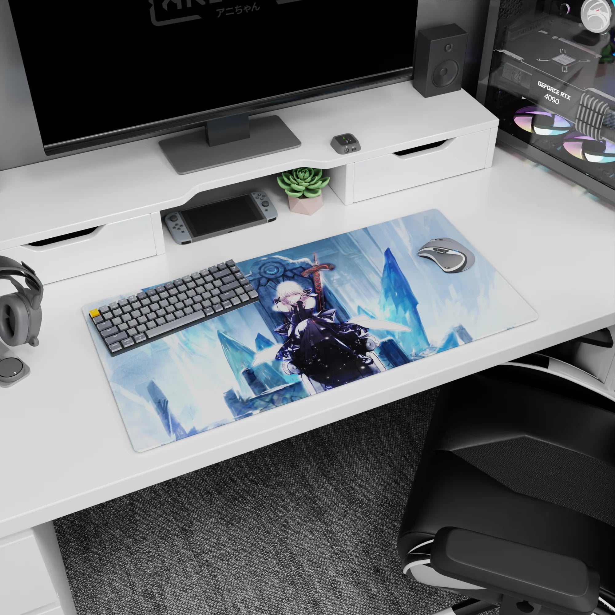 Fate Grand Order Deskmat | Mousepad | Deskpad - Saber Alter’s Frozen Throne - AniChan