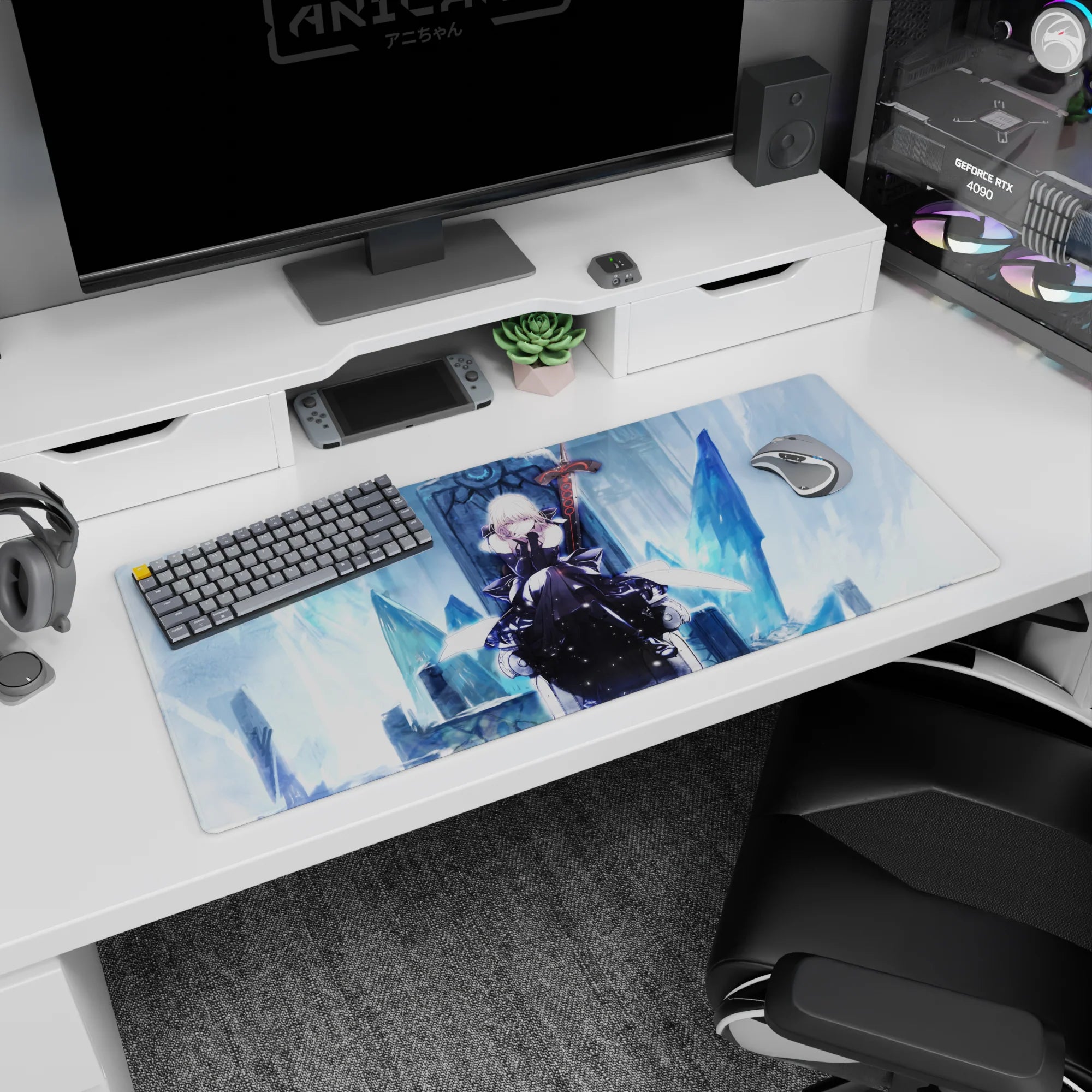 Fate Grand Order Deskmat | Mousepad | Deskpad - Saber Alter’s Frozen Throne - AniChan