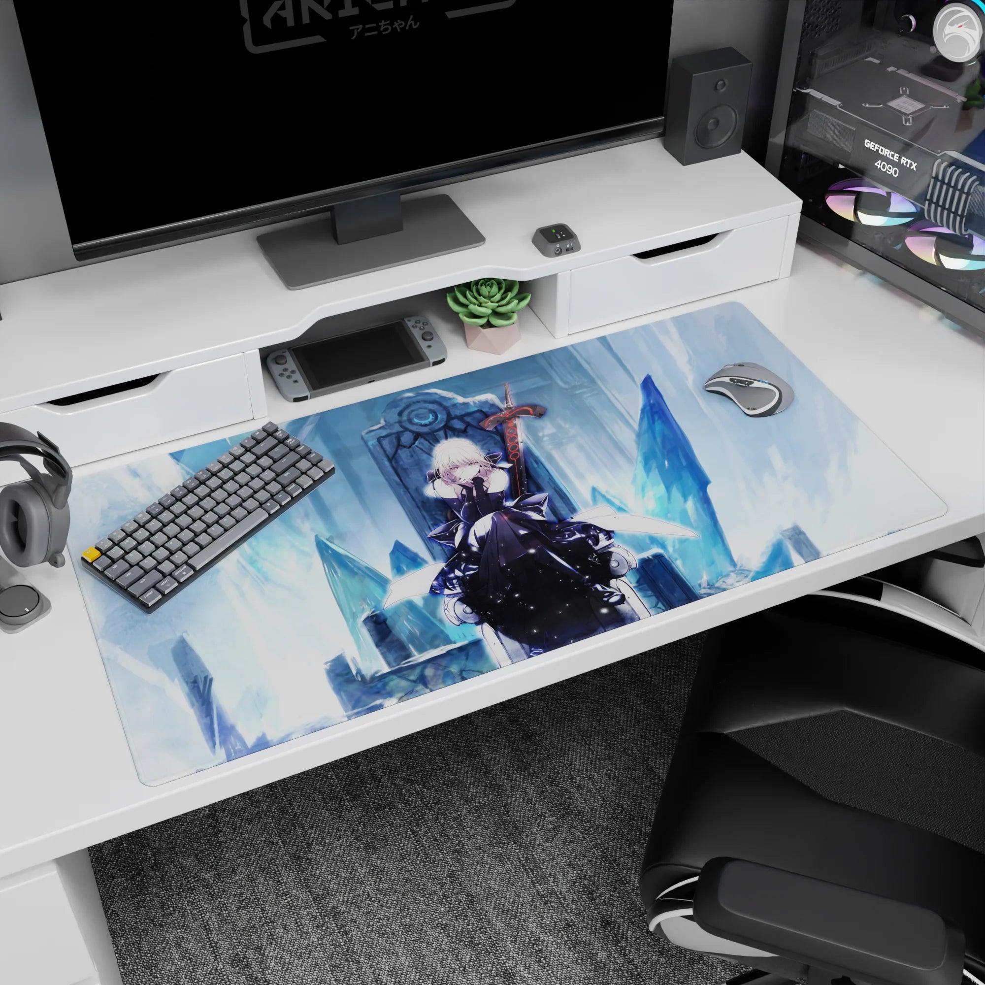 Fate Grand Order Deskmat | Mousepad | Deskpad - Saber Alter’s Frozen Throne - AniChan