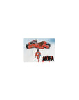 Akira anime mouse pad 14x10 inches with Kaneda, red bike, bold AKIRA text on minimalist white.