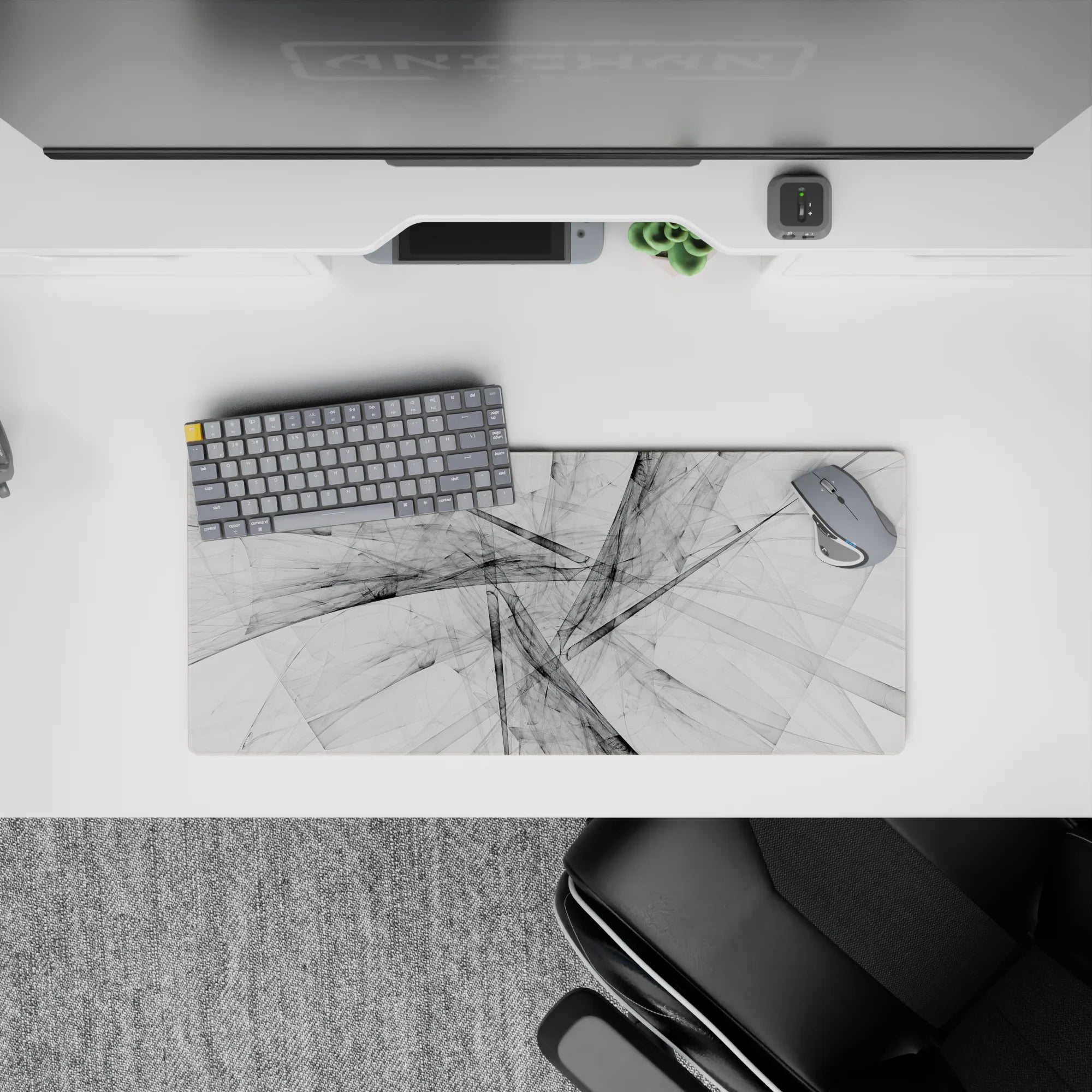 Abstract Deskmat | Mousepad | Deskpad - Grayscale Harmony - AniChan