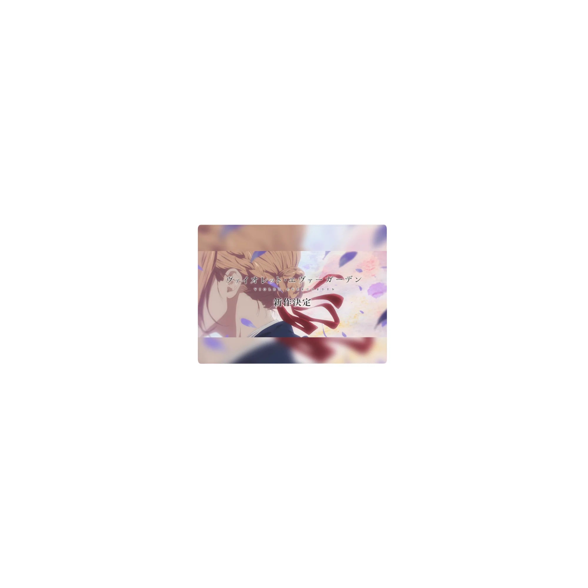 Classic anime mouse pad 14x10 inches with violet heroine profile, ribbon flowing, drifting petals.