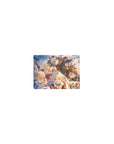 Classic anime party hero mouse pad 14x10 inches, charging forward with capes, armor, and magic.