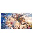 32x16 inches anime mouse pad with heroic party charging forward, capes flying, armor and gold accents.