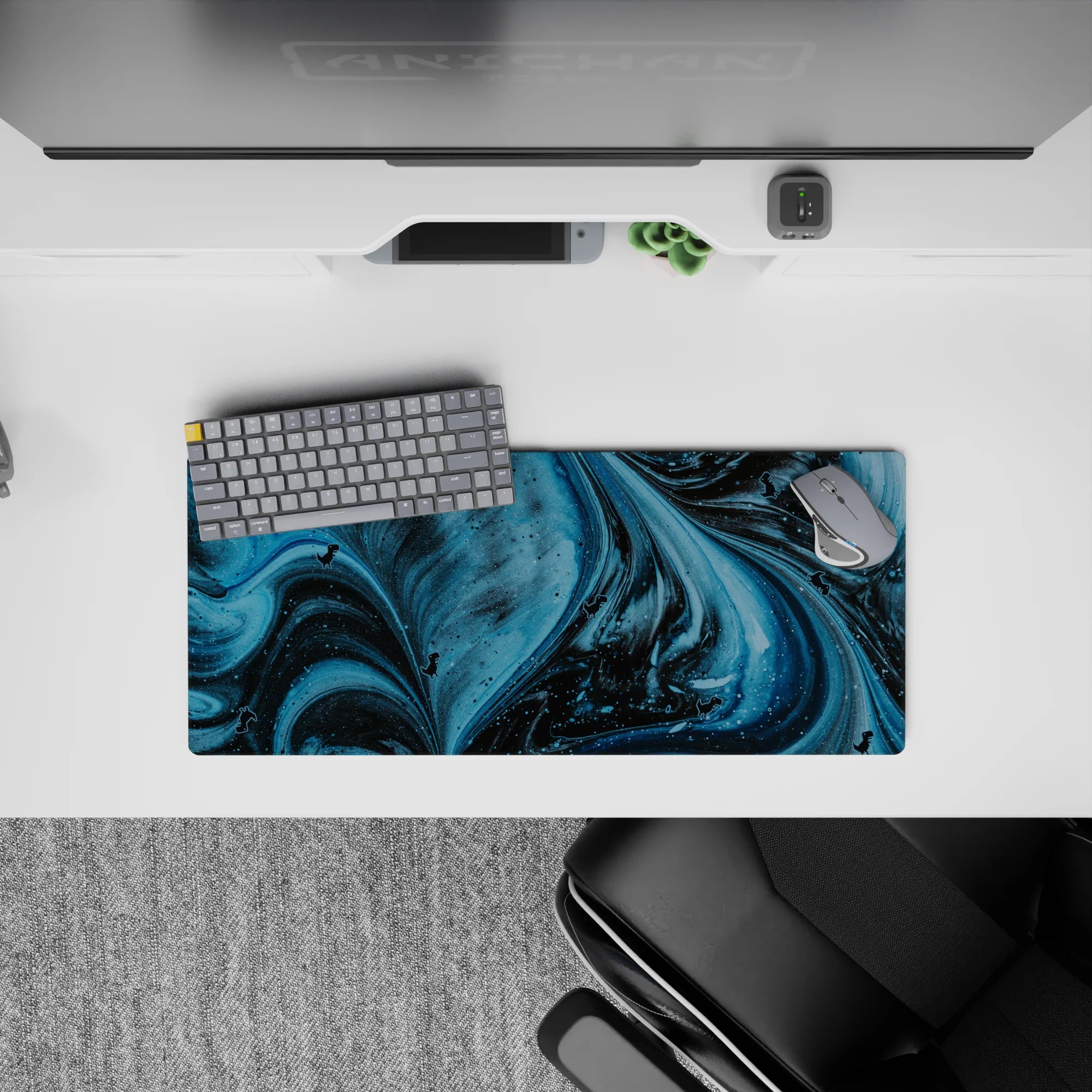 Abstract Deskmat | Mousepad | Deskpad - Pixel Dino Galaxy - AniChan