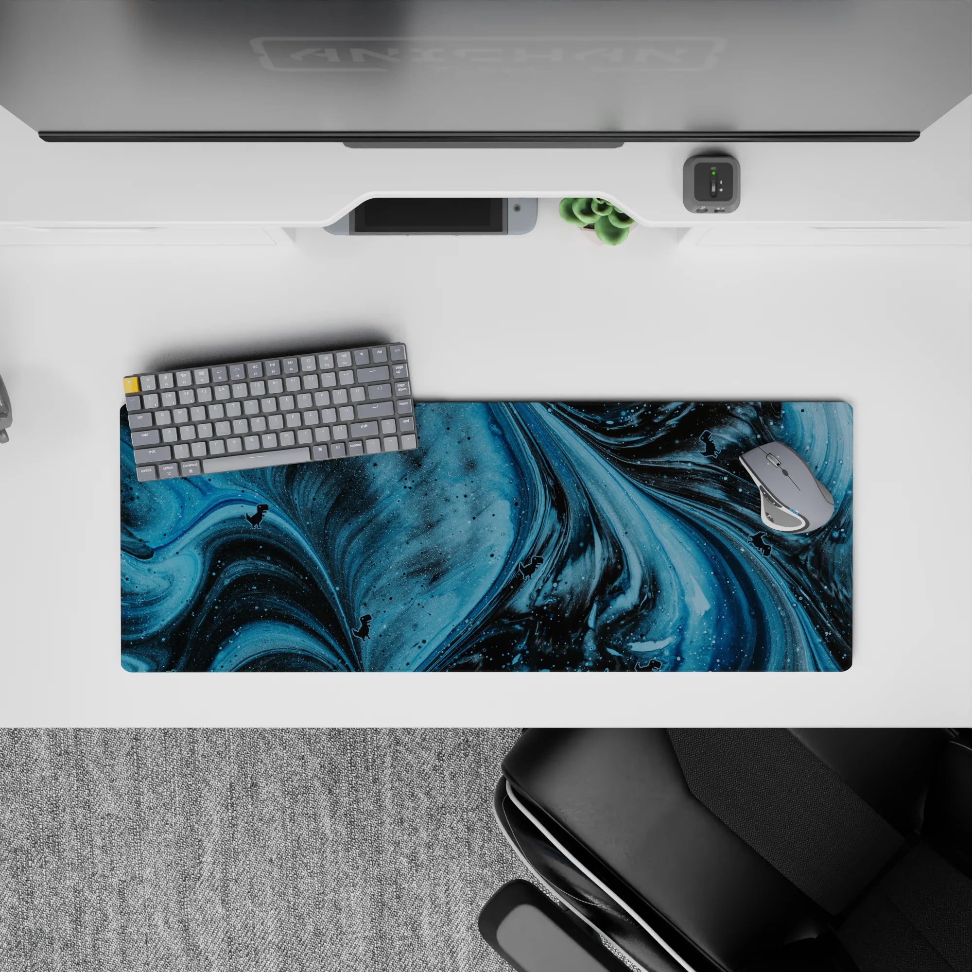 Abstract Deskmat | Mousepad | Deskpad - Pixel Dino Galaxy - AniChan