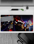 Mouse pad 32x16 inches featuring Ainz Ooal Gown from Overlord, with fiery background and detailed character design.