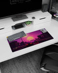 Retrowave - Vaporwave Deskmat | Mousepad | Deskpad - Sunset Drive Rush - AniChan