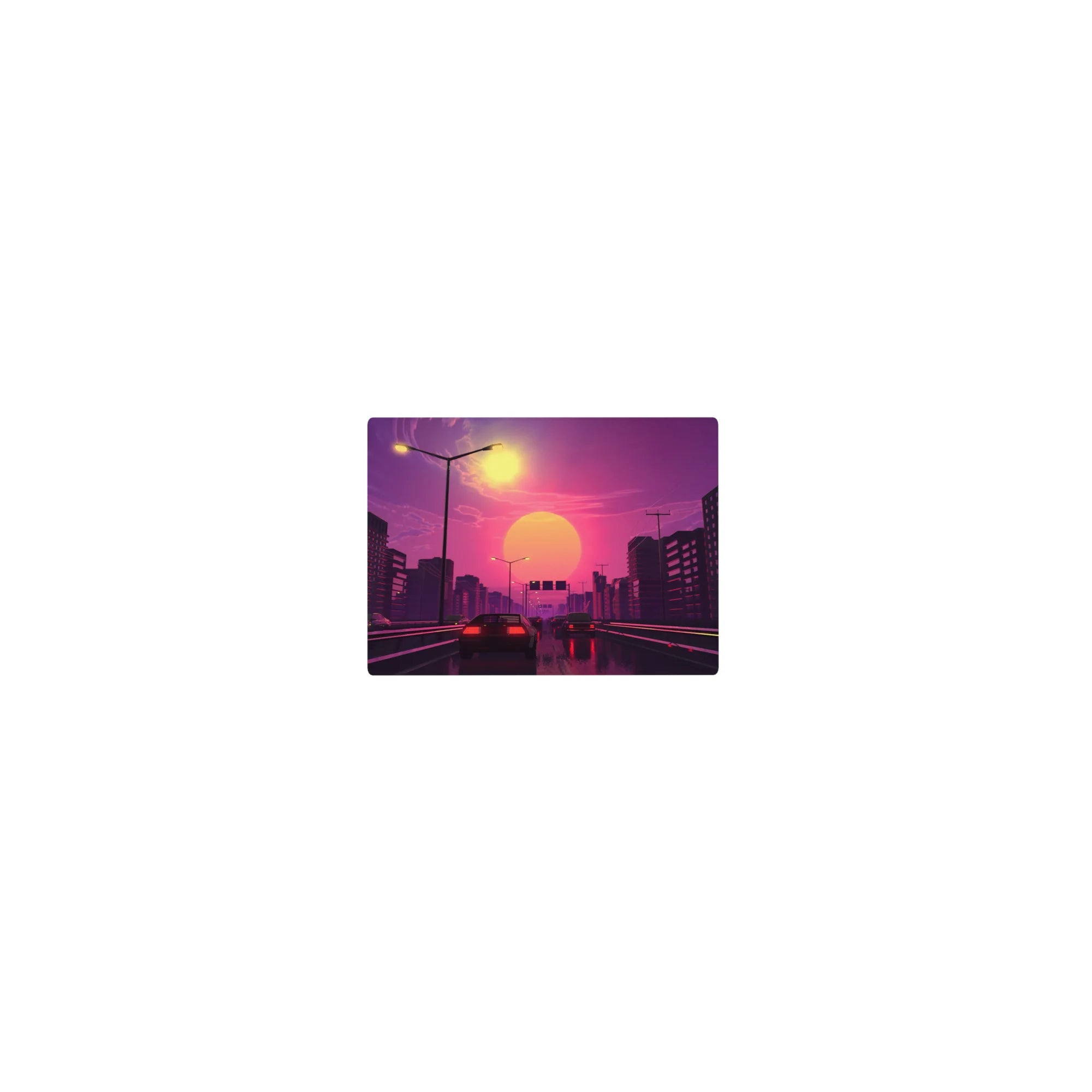 Retrowave - Vaporwave Deskmat | Mousepad | Deskpad - Sunset Drive Rush - AniChan