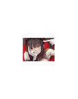 14x10 inches classic anime girl mouse pad with twin tails, frilly black sleeves, and red background.