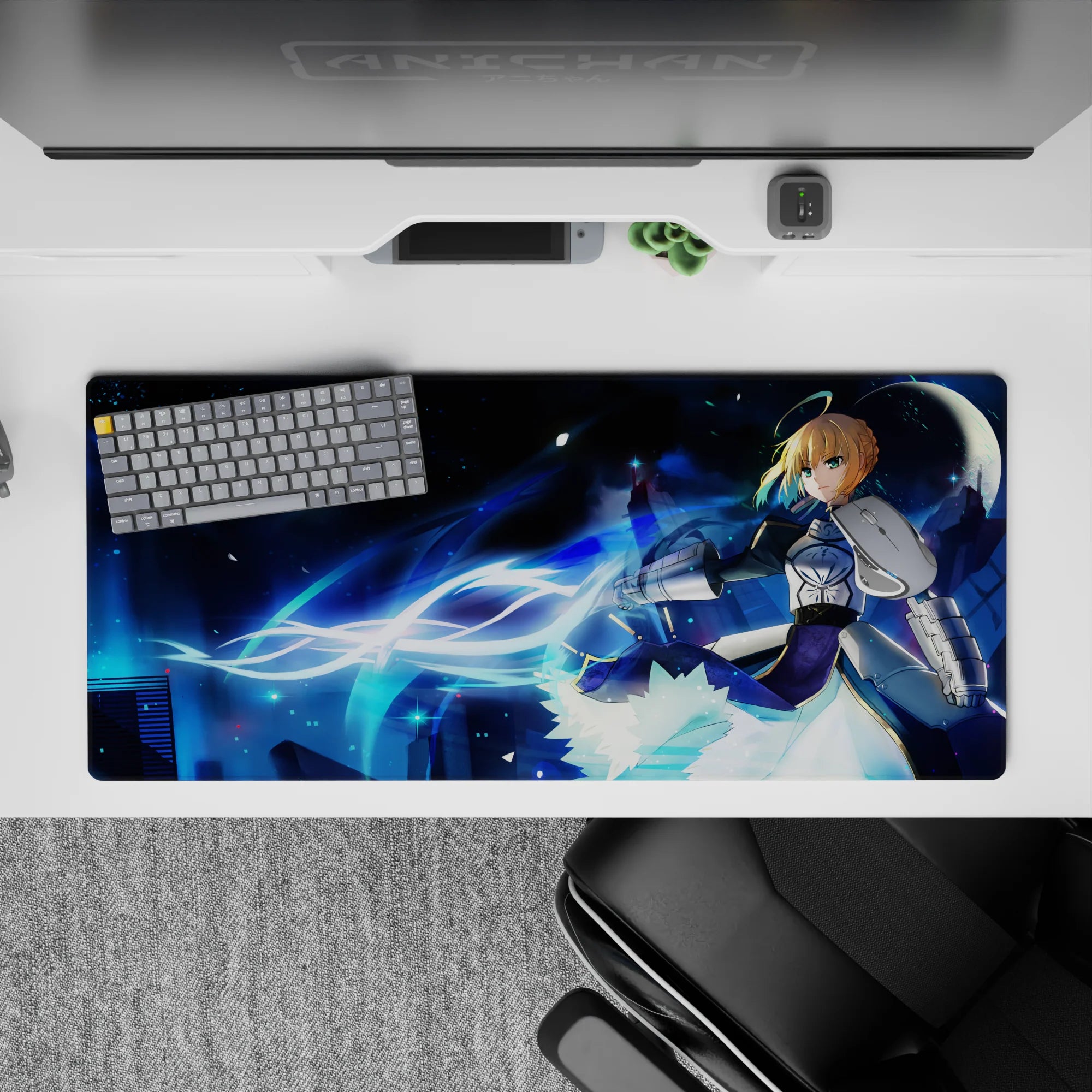 Fate Grand Order Deskmat | Mousepad | Deskpad - Saber’s Night Battle - AniChan