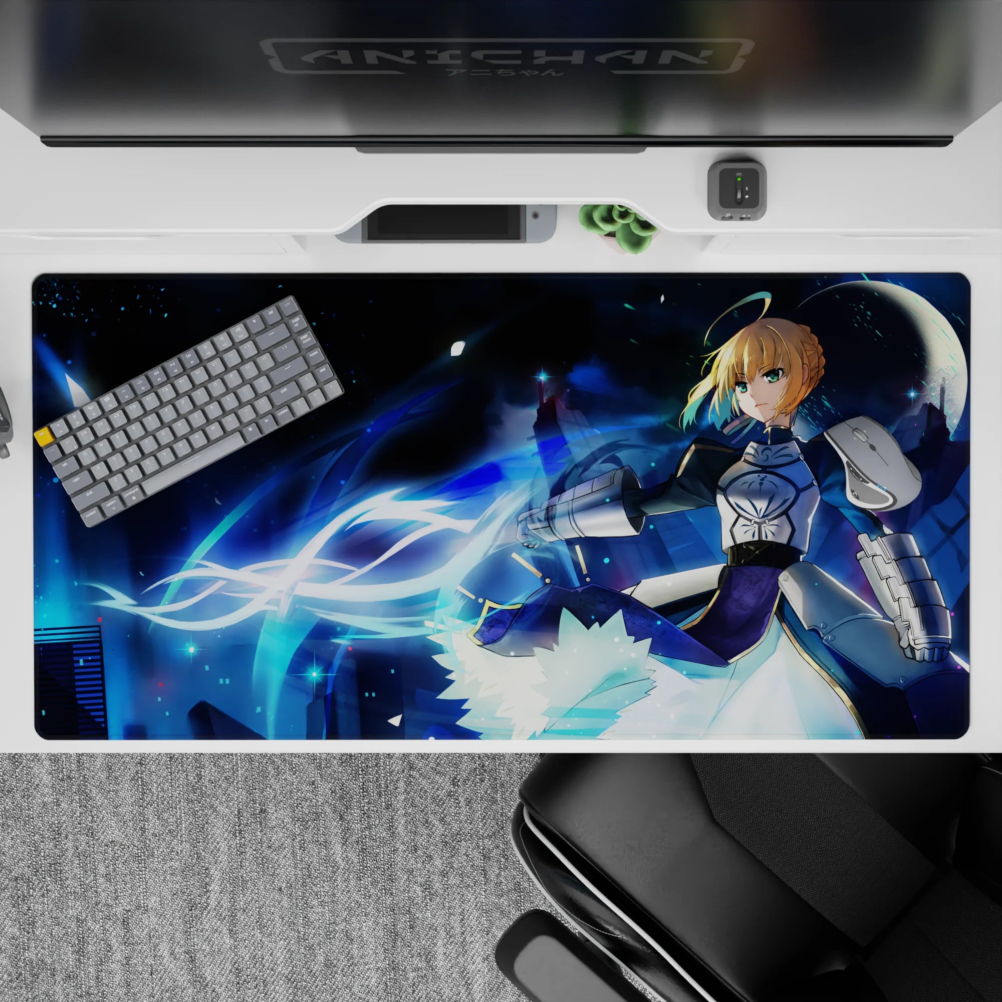 Fate Grand Order Deskmat | Mousepad | Deskpad - Saber’s Night Battle - AniChan