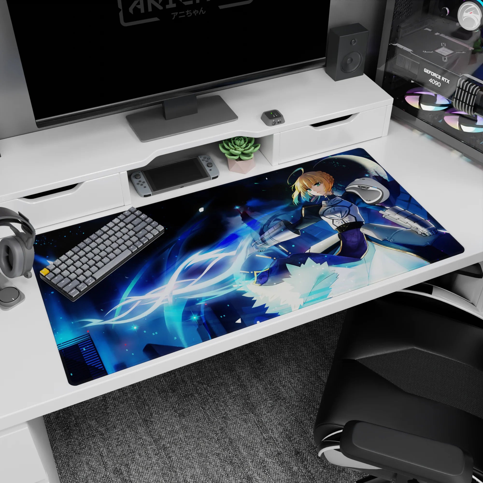 Fate Grand Order Deskmat | Mousepad | Deskpad - Saber’s Night Battle - AniChan