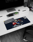 28x12 inches Gundam Barbatos mouse pad from Iron-Blooded Orphans, slashing forward amid sparks and motion lines.