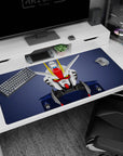 Gundam RX-78 mecha guarding your desk in a bold close-up, sharp V-fin detail, 40x20 inches.