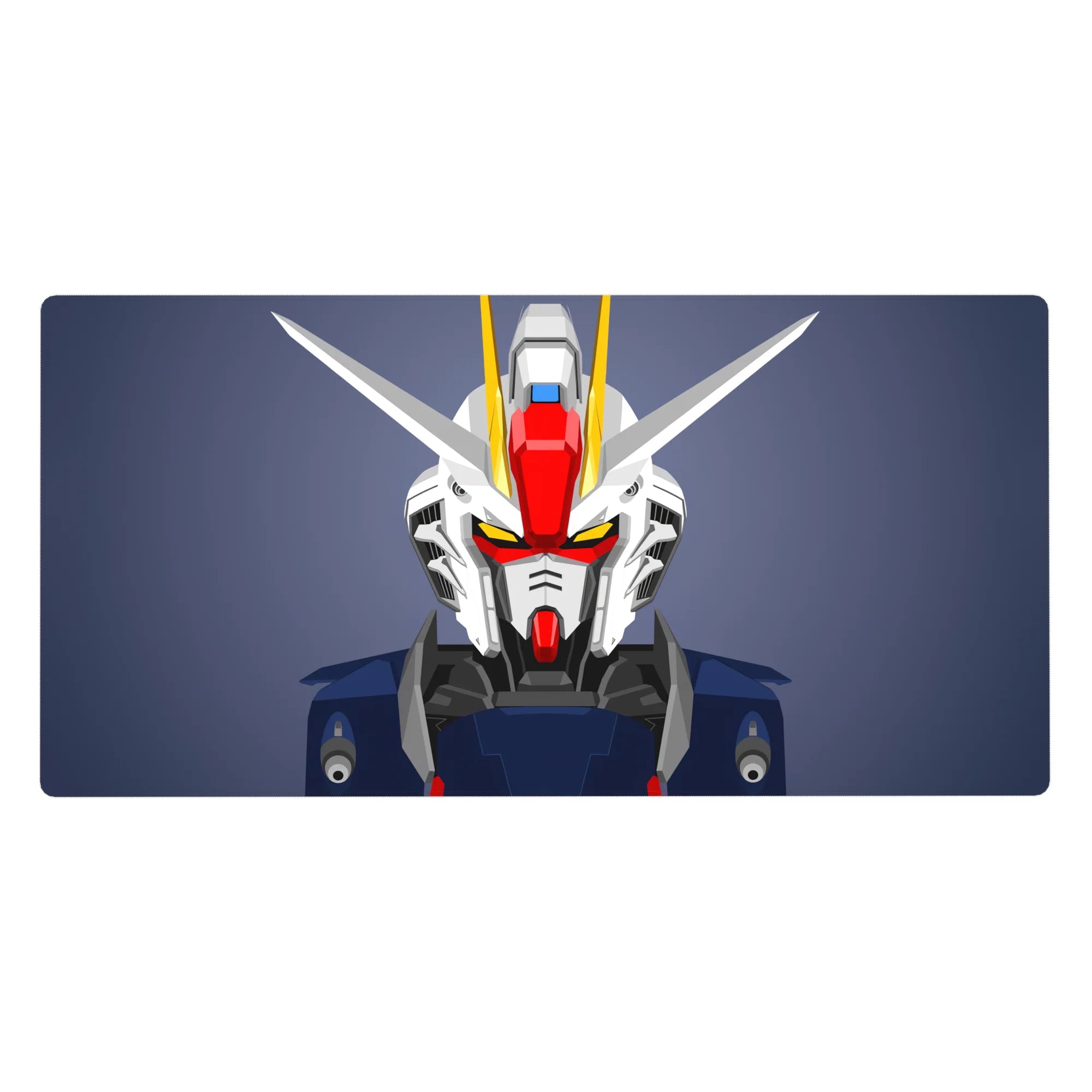 RX-78 style Gundam close-up anime desk pad, premium print and smooth tracking, 40x20 inches.