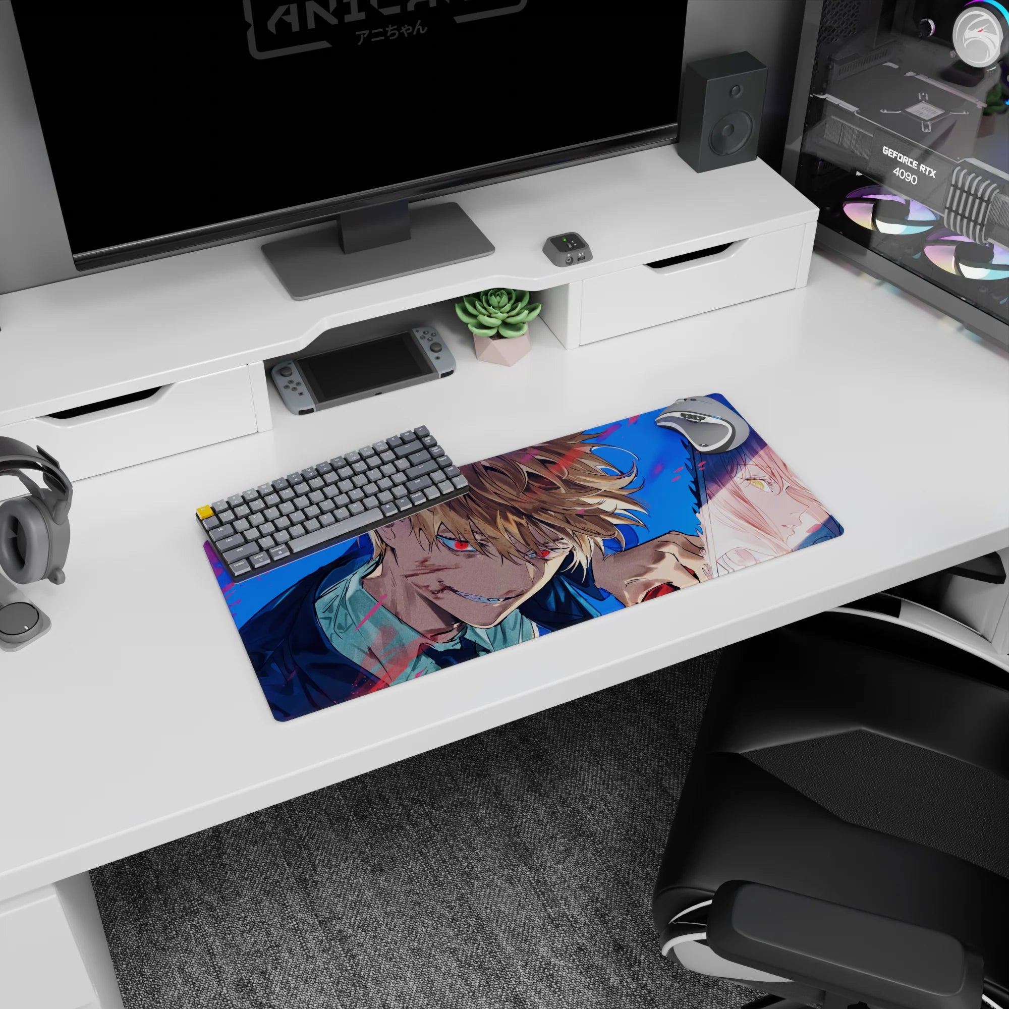 Chainsaw Man - Anime Mouse Pad and Desk Pad - Frenzy Reflection