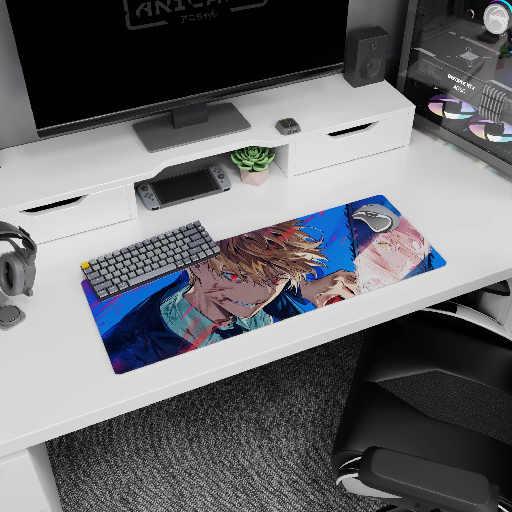 Chainsaw Man - Anime Mouse Pad and Desk Pad - Frenzy Reflection