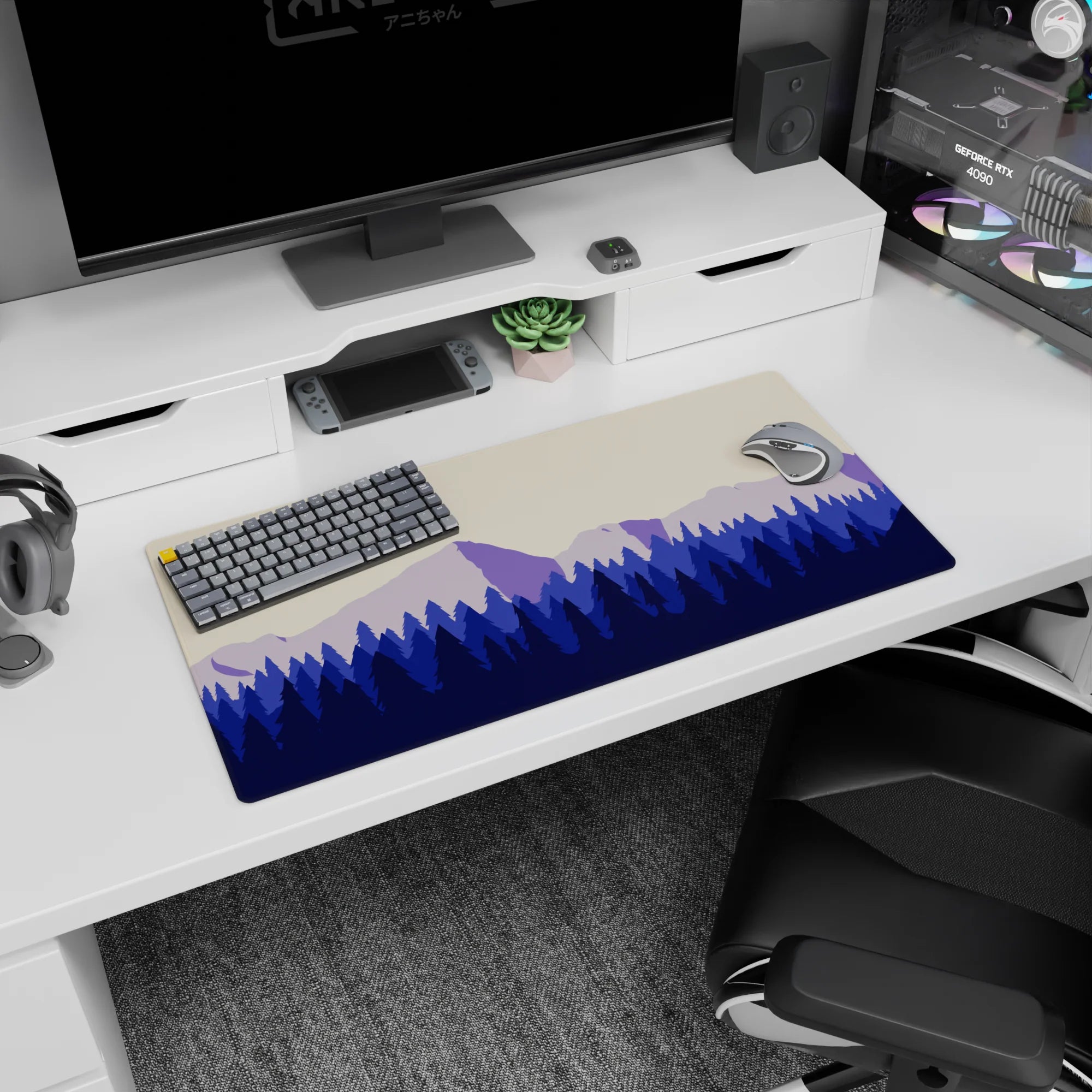 Vector Landscapes Deskmat | Mousepad | Deskpad - Mountain Layers