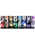 32x12 inches anime girl mouse pad with bold vertical poster panels, five characters, crisp linework, smooth glide.