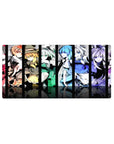 32x16 inches anime girl mouse pad with bold vertical poster panels, clean linework, and glossy highlights.