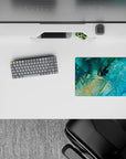 Liquid Abstract Deskmat | Mousepad | Deskpad - Golden Tides