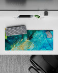 Liquid Abstract Deskmat | Mousepad | Deskpad - Golden Tides