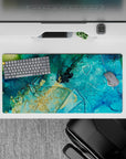 Liquid Abstract Deskmat | Mousepad | Deskpad - Golden Tides