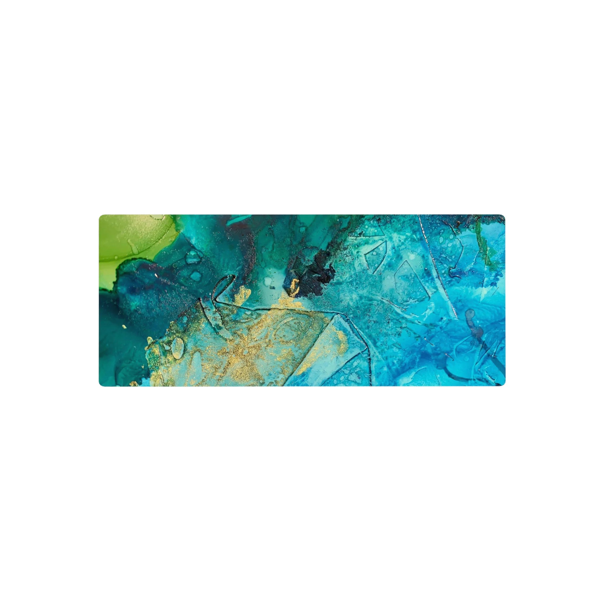 Liquid Abstract Deskmat | Mousepad | Deskpad - Golden Tides