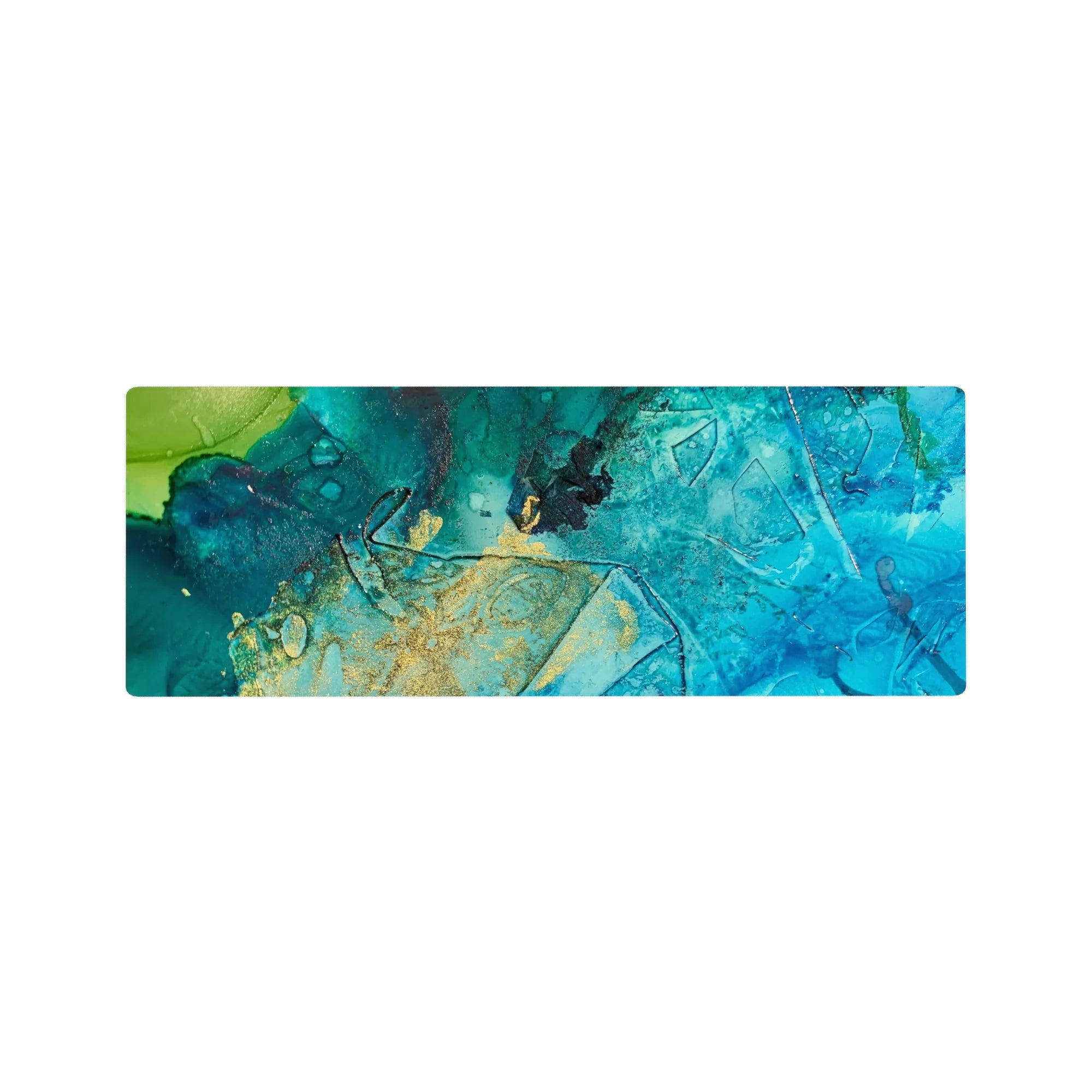 Liquid Abstract Deskmat | Mousepad | Deskpad - Golden Tides