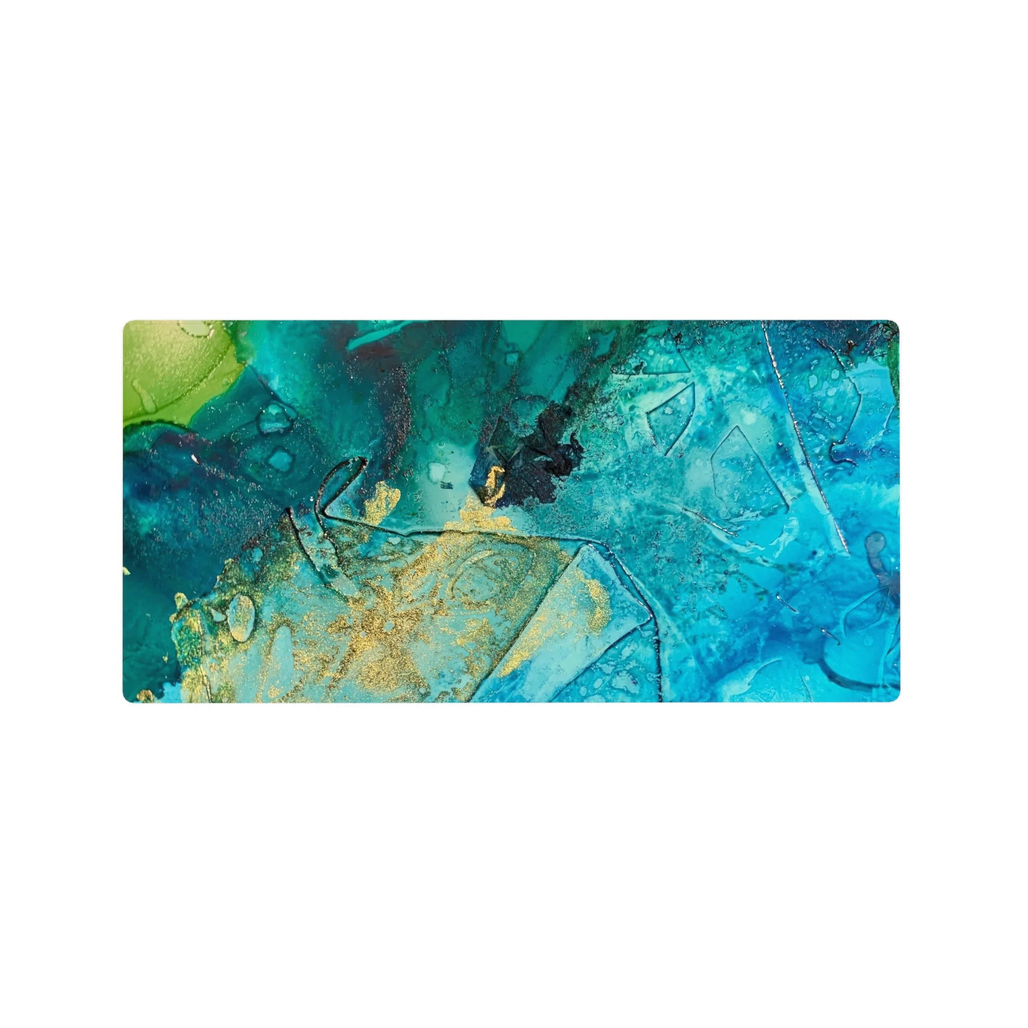 Liquid Abstract Deskmat | Mousepad | Deskpad - Golden Tides