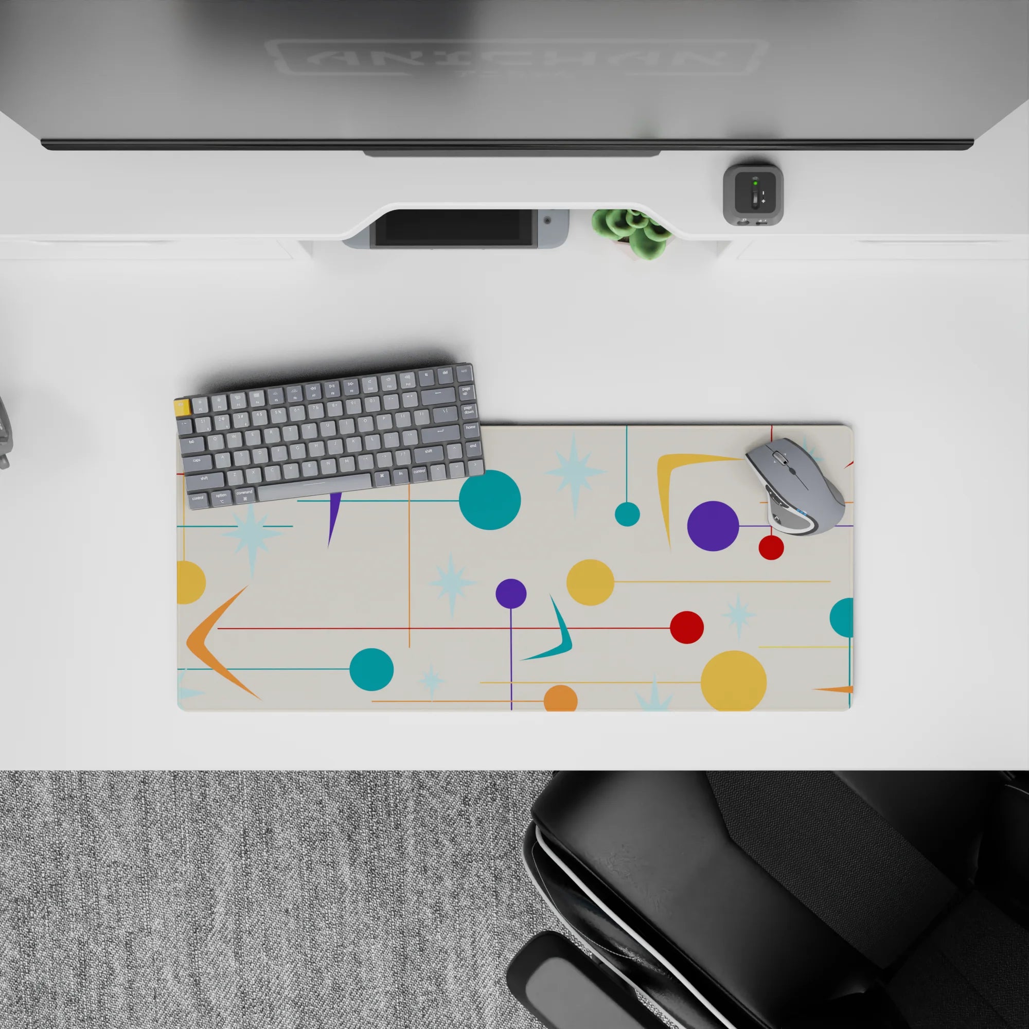 Geometry Abstract Deskmat | Mousepad | Deskpad - Retro Burst - AniChan