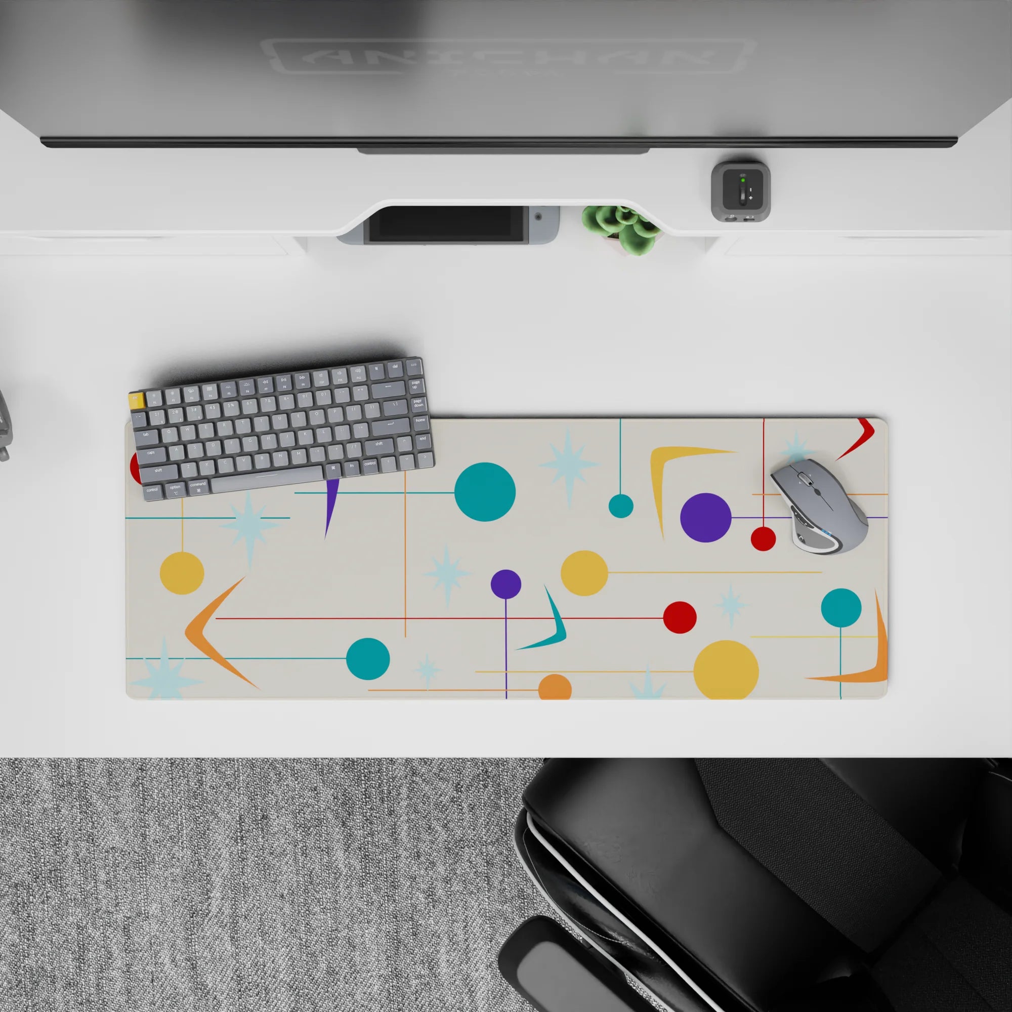 Geometry Abstract Deskmat | Mousepad | Deskpad - Retro Burst - AniChan