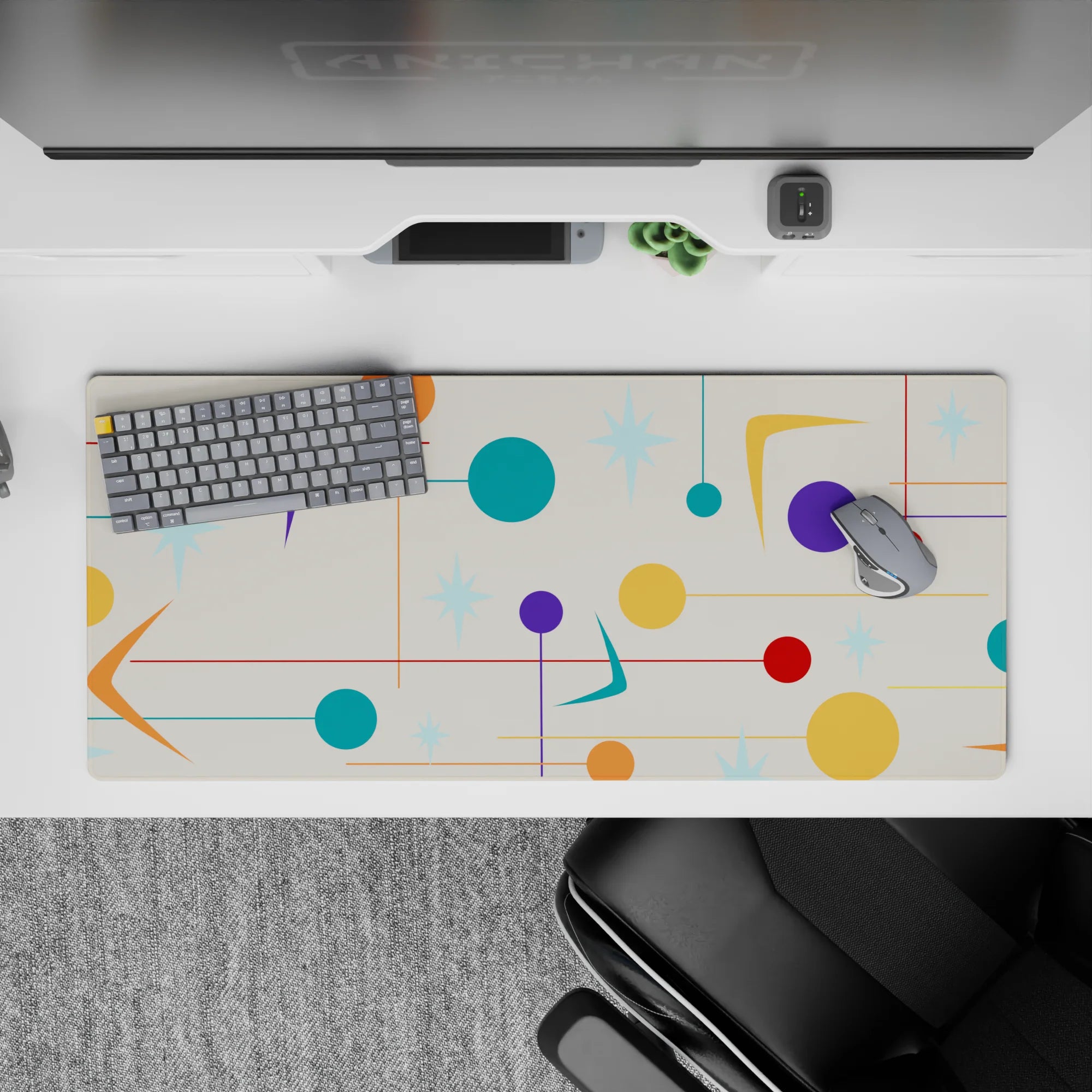 Geometry Abstract Deskmat | Mousepad | Deskpad - Retro Burst - AniChan