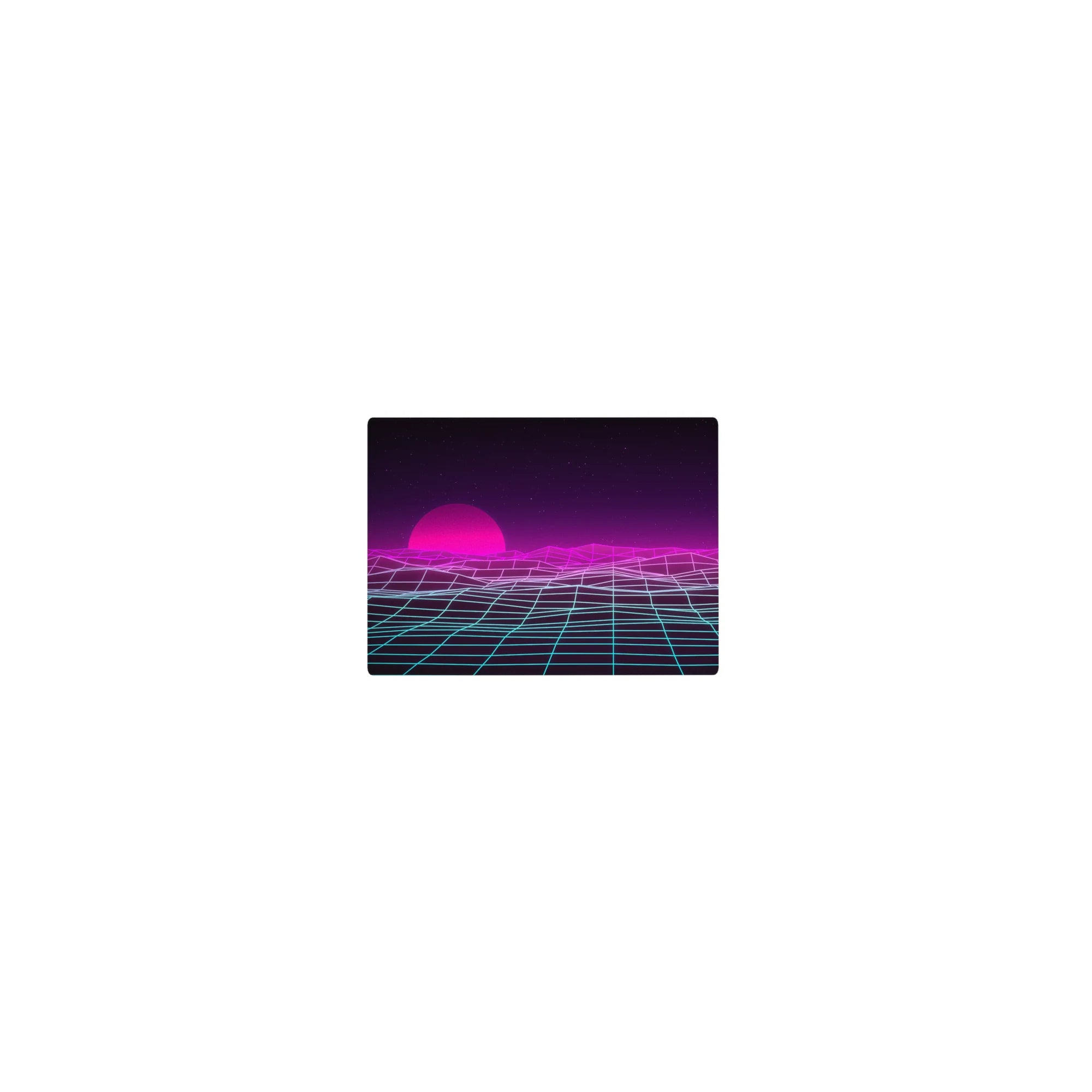 Retrowave-Vaporwave Deskmat | Mousepad | Deskpad - Neon Horizon Waves - AniChan