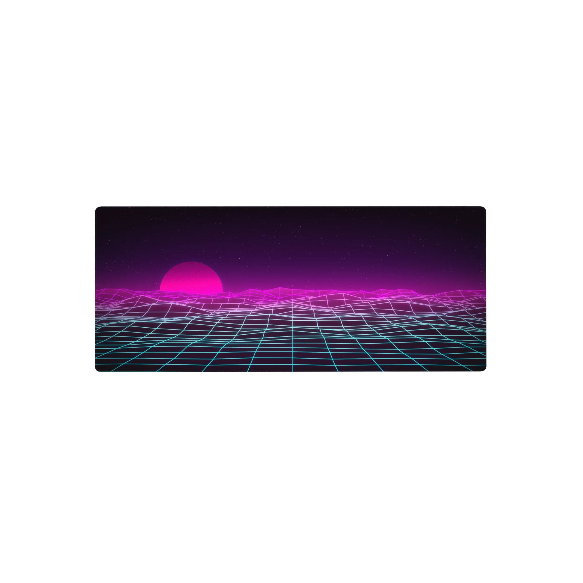 Retrowave-Vaporwave Deskmat | Mousepad | Deskpad - Neon Horizon Waves - AniChan