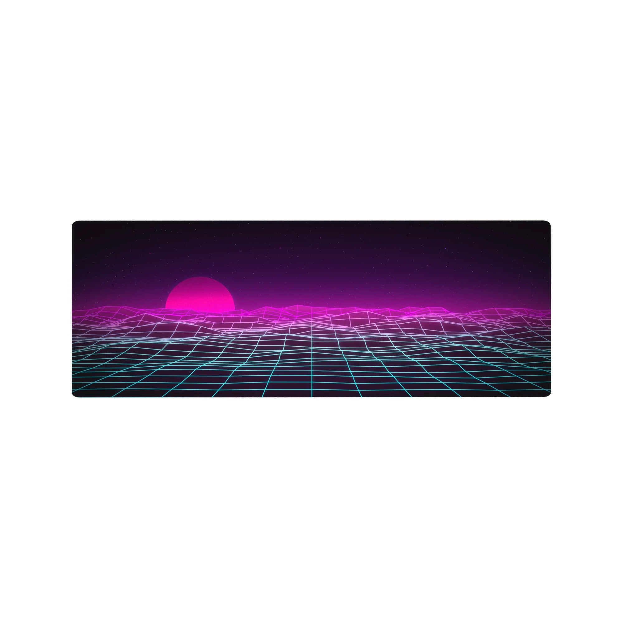 Retrowave-Vaporwave Deskmat | Mousepad | Deskpad - Neon Horizon Waves - AniChan