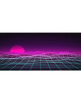 Retrowave-Vaporwave Deskmat | Mousepad | Deskpad - Neon Horizon Waves - AniChan