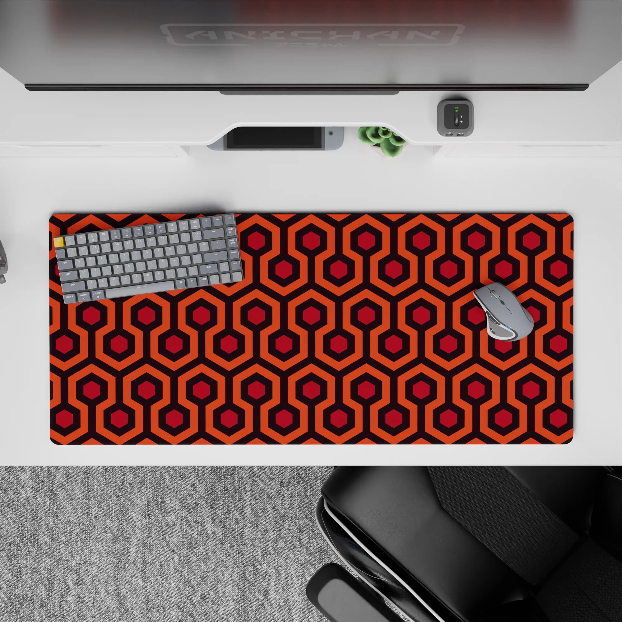 Geometry Abstract Deskmat | Mousepad | Deskpad - Retro Hexa Vibes - AniChan