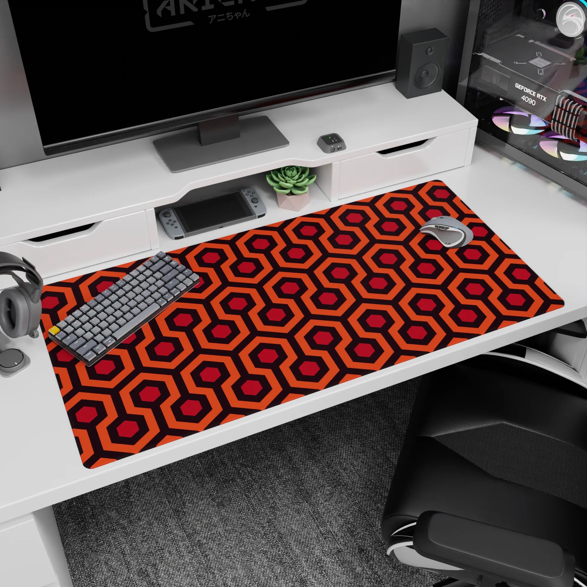 Geometry Abstract Deskmat | Mousepad | Deskpad - Retro Hexa Vibes - AniChan