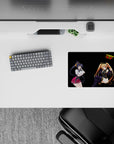 Anime mouse pad featuring Akeno and Irina from High School DxD, 14x10 inches, vivid colors, enhances desk space.