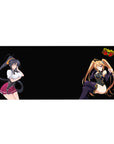 Anime mouse pad 36x16 inches featuring Akeno and Irina from High School DxD, showcasing vivid colors and dynamic poses.