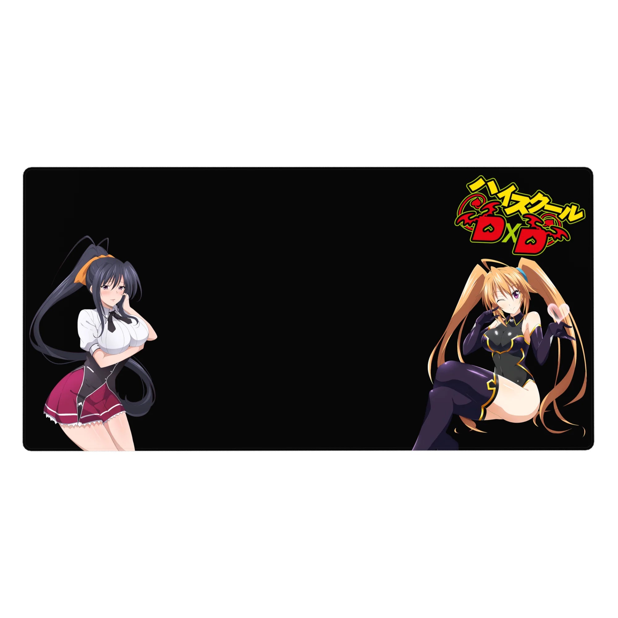 Anime mouse pad 40x20 inches featuring High School DxD's Akeno and Irina, vibrant colors and dynamic poses.