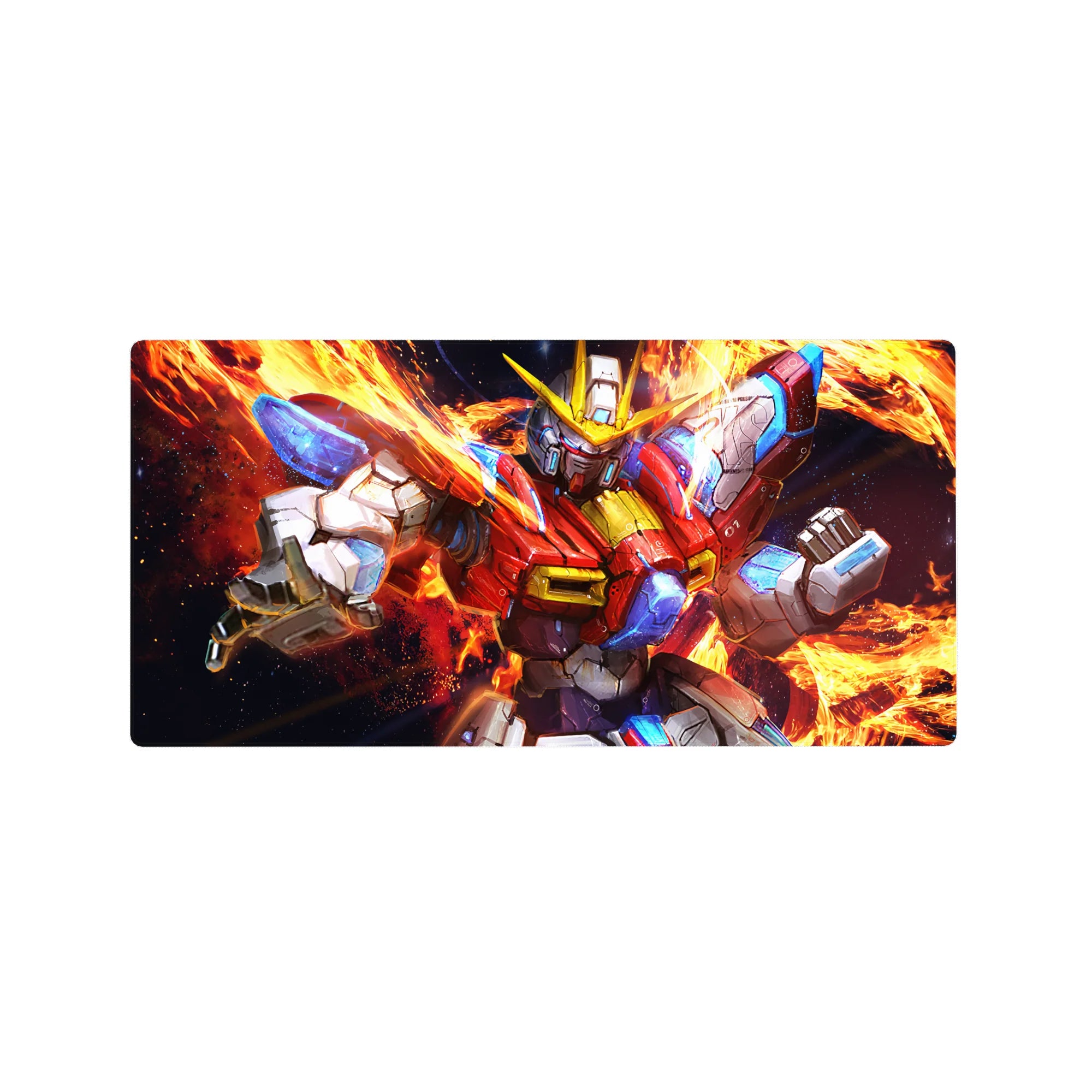 32x16 inches anime mouse pad with Wing Gundam Zero design, sharp panel lines and decals for collectors.