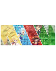 KonoSuba anime mouse pad 32x12 inches featuring Aqua, Darkness, Megumin, and Kazuma in vibrant, dynamic scenes.